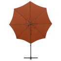  Wiszący parasol z lampkami LED i słupkiem, terakotowy, 300 cm Lumarko!