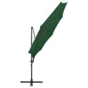  Wiszący parasol z lampkami LED i słupkiem, zielony, 300 cm Lumarko!
