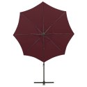  Wiszący parasol ze słupkiem i lampkami LED, bordowy, 300 cm Lumarko!