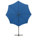  Wiszący parasol z lampkami LED i słupkiem, lazurowy, 300 cm Lumarko!