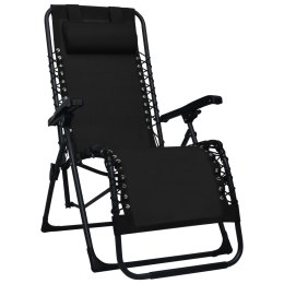  Składane krzesła tarasowe, 2 szt., czarne, tworzywo textilene Lumarko!