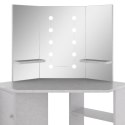  Toaletka narożna z LED, szarość betonu, 111 x 54 x 141,5 cm Lumarko!