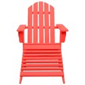  Krzesło ogrodowe Adirondack z podnóżkiem, jodłowe, czerwone Lumarko!