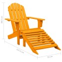  Krzesło ogrodowe Adirondack z podnóżkiem, jodłowe, pomarańczowe Lumarko!
