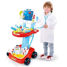 Lumarko Wózek Małego Lekarza Różowy Zestaw Lekarski Dla Dzieci 17 Akc