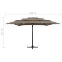  4-poziomowy parasol na aluminiowym słupku, taupe, 250x250 cm Lumarko!