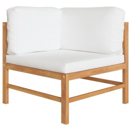 Lumarko 2-osobowa ławka ogrodowa z kremowymi poduszkami, drewno tekowe