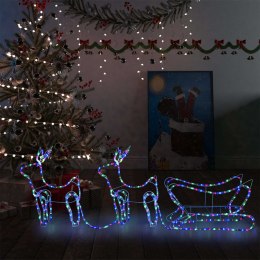  Świąteczna dekoracja zewnętrzna: renifery i sanie, 576 diod LED Lumarko!