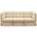  3-osobowa sofa ogrodowa z poduszkami, lite drewno sosnowe Lumarko!
