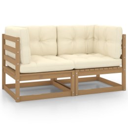  2-osobowa sofa ogrodowa, poduszki, miodowy brąz, drewno sosnowe Lumarko!
