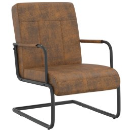  Krzesło wspornikowe, brązowe, obite tkaniną Lumarko!
