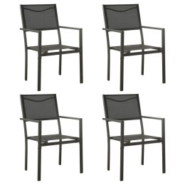  Krzesła ogrodowe, 4 szt., stal i textilene, czarno-antracytowe Lumarko!