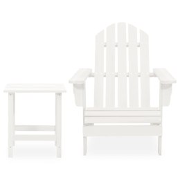  Krzesło ogrodowe Adirondack ze stolikiem, jodłowe, białe Lumarko!