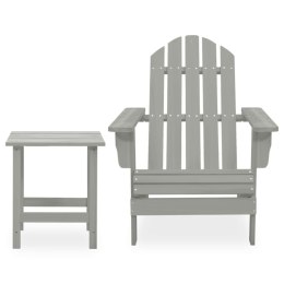  Krzesło ogrodowe Adirondack ze stolikiem, drewno jodłowe, szare Lumarko!