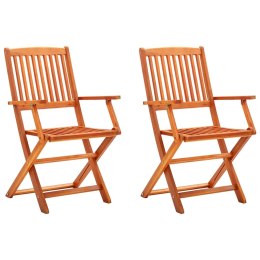  Składane krzesła ogrodowe, 2 szt., lite drewno eukaliptusowe Lumarko!