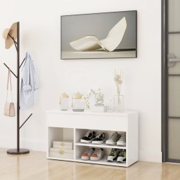 Lumarko Ławka z miejscem na buty, biała, 80x30x45 cm, płyta wiórowa