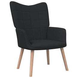  Fotel z podnóżkiem, 62 x 68,5 x 96 cm, czarny, obity tkaniną Lumarko!