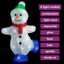  Świąteczna, akrylowa figurka bałwana z LED, 30 cm, wewn./zewn. Lumarko!