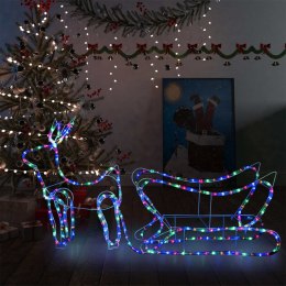 Świąteczna dekoracja zewnętrzna: renifer i sanie, 252 diody LED Lumarko!