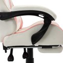  Fotel dla gracza, z podnóżkiem, różowo-biały, sztuczna skóra Lumarko!
