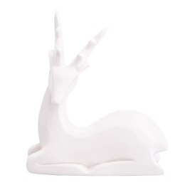  Figurka Porcelanowa Renifer Modern Biała 14,5x6x16 Cm Lumarko!