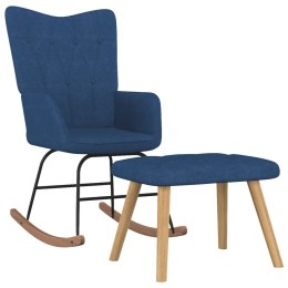  Fotel bujany z podnóżkiem, niebieski, obity tkaniną Lumarko!