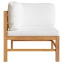  2-os. sofa ogrodowa z kremowymi poduszkami, lite drewno tekowe Lumarko!