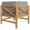  2-os. sofa ogrodowa z szarymi poduszkami, lite drewno tekowe Lumarko!
