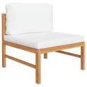  3-os. sofa ogrodowa z kremowymi poduszkami, lite drewno tekowe Lumarko!