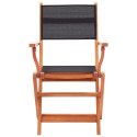  Składane krzesła ogrodowe 8 szt. czarne, eukaliptus i textilene Lumarko!