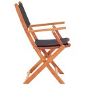  Składane krzesła ogrodowe 8 szt. czarne, eukaliptus i textilene Lumarko!