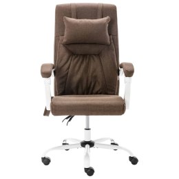 Lumarko Krzesło biurowe z funkcją masażu, brązowe, obite tkaniną