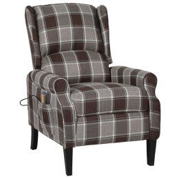  Rozkładany fotel masujący, brązowy, obity tkaniną Lumarko!
