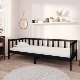  Łóżko dzienne z materacem, 90x200 cm, czarne, drewno sosnowe  Lumarko!