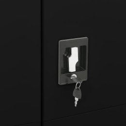 Lumarko Szafa zamykana na klucz, czarna, 90x40x180 cm, stalowa