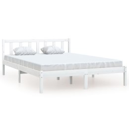 Lumarko Rama łóżka, biała, lite drewno sosnowe, 160 x 200 cm