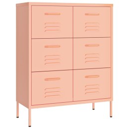  Szafka z szufladami, różowa, 80x35x101,5 cm, stalowa Lumarko!