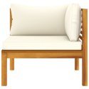  Moduł sofy narożnej z kremową poduszką, drewno akacjowe Lumarko!