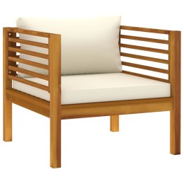  Krzesło ogrodowe z kremowymi poduszkami, lite drewno akacjowe Lumarko!