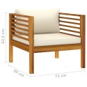  Krzesło ogrodowe z kremowymi poduszkami, lite drewno akacjowe Lumarko!