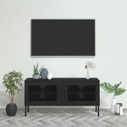  Szafka pod telewizor, czarna, 105x35x50 cm, stalowa Lumarko!