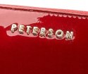 Duży skórzany portfel damski piórnik — Peterson