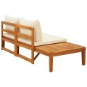  Ławka ogrodowa ze stolikiem, kremowe poduszki, drewno akacjowe Lumarko!