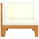  2-osobowa sofa z kremowymi poduszkami, lite drewno akacjowe Lumarko!