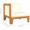 2-osobowa sofa z kremowymi poduszkami, lite drewno akacjowe Lumarko!