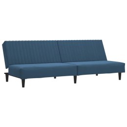  2-osobowa sofa, niebieska, tapicerowana aksamitem Lumarko!
