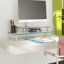 Lumarko 2-poziomowy stojak pod monitor, przezroczyste szkło!