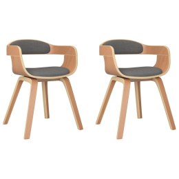  Krzesła stołowe, 2 szt., jasnoszare, gięte drewno i tkanina Lumarko!