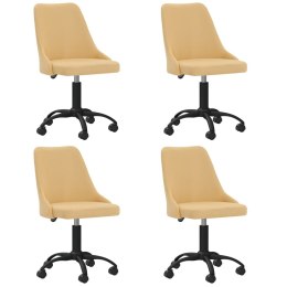  Obrotowe krzesła stołowe, 4 szt., żółte, obite tkaniną Lumarko!