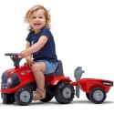 FALK Traktorek Baby Case IH Ride-On Czerwony z Przyczepką + akc. od 12 miesięcy Lumarko!